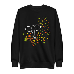 Elephant Dancing In the Leaves Unisex Fleece Pullover